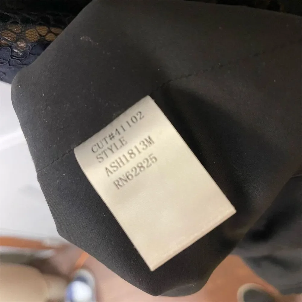 Tadashi Shoji Katori Women's Black Lace Cap Sleeve Dress Size 12 Party Cocktail - Picture 7 of 10